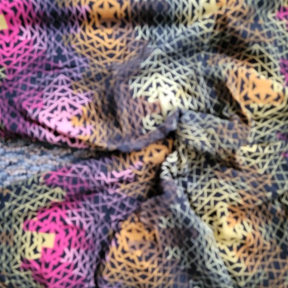 Tall and Curvy LuLaRoe Bright Pink Green Geometric Buttery Soft Leggings XXL - Picture 12 of 16